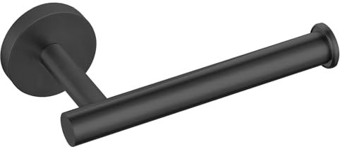 Porta Rollos de Papel Higiénico, Eolax Portarrollos Perforado, Montaje en Pared, Acero Inoxidable SUS304, Soporte para Rollos de Baño, Cocina o Lavabo (Negro)