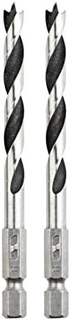 kwb Mèches à bois Ø 3 mm avec tige hexagonale 1/4 et spirales polies pour des perçages précis (Lot de 2)