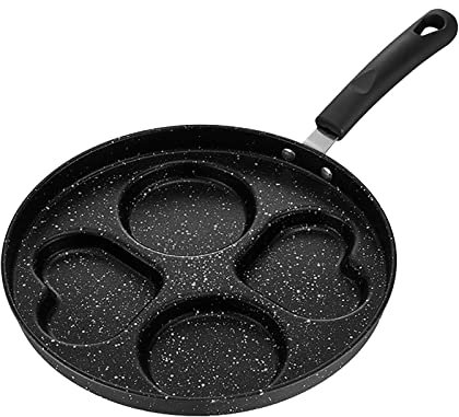 Sartén de 28 cm para inducción, para huevos, tortitas, aluminio, antiadherente, acero inoxidable, 20 (negro, talla única)