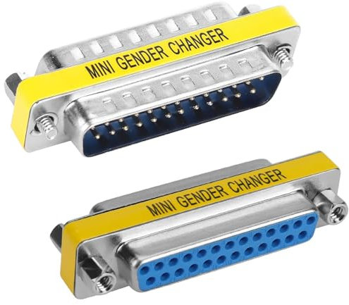 VISSQH 2 x DB25 maschio a Femmina Accoppiatore Connettore,25 pin DB25 seriale adattatore per Gender Changer,trasferimento dati e connessione dispositivi
