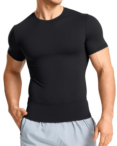 Nebility Camiseta Interior Hombre Camiseta de Compresión Reductora con Doble Capa Abdomen Faja con Tejido Transpirable para Deporte Adelgazante y Uso Diario Negro XL