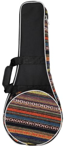 Veemoon Mandolinen Gigbag Nationalstil Rucksack mit Dicker Polsterung und Handtaschenfunktion Gepolsterte Mandolinentasche für Instrumententransport und Reise