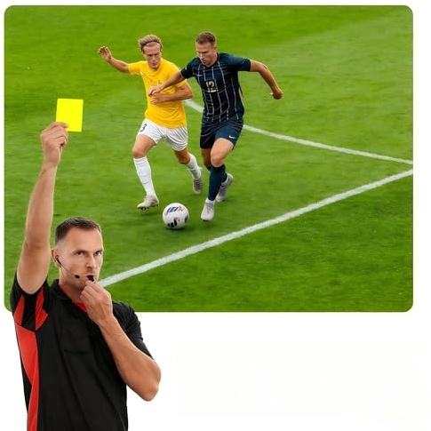 Buaak 10 carte da arbitro di calcio, set professionale di carte di rigore rosse e gialle per giochi di calcio e attrezzature da arbitro