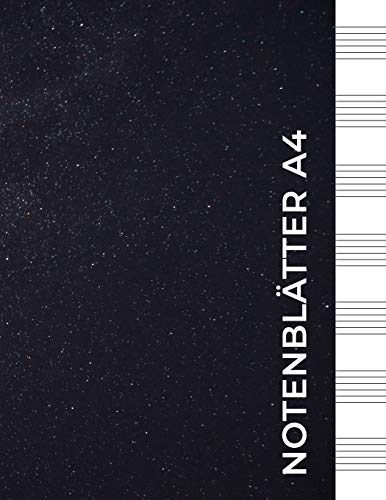 Notenblätter A4: Notenbuch mit 96 Blanko Seiten | 12 Systeme pro Seite | Für Anfänger, Fortgeschrittene und Komponisten