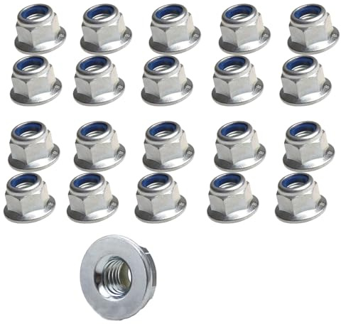 M4 Flanged Insert Nylon Self Locking Nut - A2 Stainless Steel, Hexagon Lock Nuts with Flange, Secure and Durable Fasteners - Pack of 20