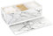 Luxspire Scatola Porta Tampone di Cotone con Coperchio, Custodia per Dispenser con 3 Scomparti Porta Trucchi Cosmetici Organizzatore per Comestici Trucchi - Marmo Bianco