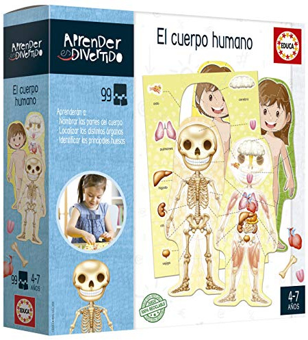 Educa - Yo aprendo el Cuerpo Humano | Aprender es Divertido | Juguete Educativo niños 4 5 años | Aprenderán Las Distintas Partes del Cuerpo con una Silueta de niño o niña (18701)