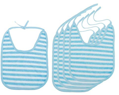 F Fityle 5Pcs Wasserdicht Baby Lätzchen, Weich Babylätzchen für Baby Jungen - Blau, 29x22cm
