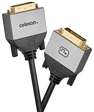 celexon DVI Dual Link Kabel 2,0m - DVI-D (24+1) Stecker auf DVI-D (24+1) Stecker - Plug & Play - Professional Line