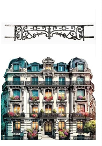 Déco fer Forgé-APPUI DE FENETRE -ADESTOCKFONTE2021 Grille Protection à Sceller 940 mm x 180 mm-Porte Balcon Fenetres- Garde Corps Carré diam 12 mm- Style Haussmannien Exterieur Utilisation Facile