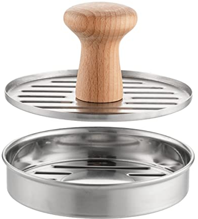 RETENA Pressa per Hamburger Antiaderente, Macchina per Hamburger in Acciaio Inossidabile per Uso Alimentare, pressa per Hamburger con Manico, Stampo per Torta di Carne (Size : 13cm)