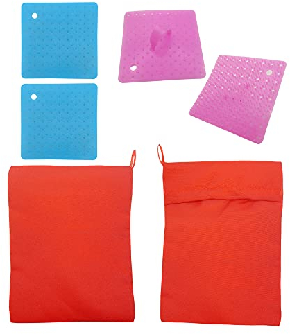 XINGSUI 4 Pièces Flexible Vegetable Brush,Fruits Nettoyage Légumes Brosses,2 Pièces Sac Pomme de Terre,Sac de Cuisson Micro Ondes de Pommes