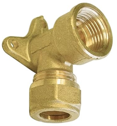 Sanitop-Wingenroth Klemmring-Wandscheibe, 15 mm x Typ 1/2“ IG, Fitting mit einer Muffe, Sanitärinstallation, Messing, 121286