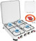 Cocina Gas portátil 4 Fuegos, 8.8KW Hornillo de Gas de Exterior GLP Cocina de Gas Portátil para Camping, Quemador de Gas para Acampar 48 x 48.5 x 10.5 cm (Blanco)
