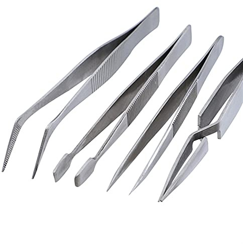 Pincettes 4 pièces ensemble de pinces de précision pince à épiler en acier inoxydable pince à épiler électronique à souder épaisse aider à la réparation outils de montage Precision Tweezers Set