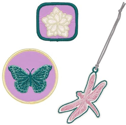 LÄSSIG Anhänger und Patches Set (3 Stk.) mit Druckknopf/School Patches Set Dragonfly