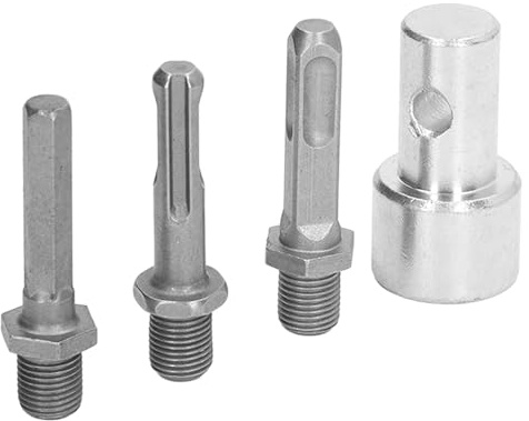 Kuuleyn Adapter Earth Auger Adapter Auger Adapter Auger Power Drill Adapter Auger Adapter 1 To 3 Drill Adapter Carbon Steel Round Chuck 2 Pits 2 Slots Garden Auger Drill Connector Garden Tools