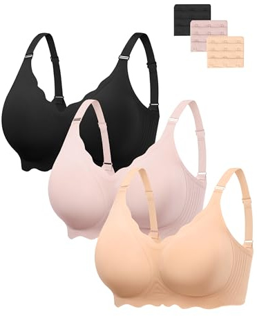 HBselect Soutien-Gorge sans Couture pour Femmes sans Armatures | 3PCS Soutien-Gorge Bustier rembourré Confortable et Lisse avec Bonnets complets