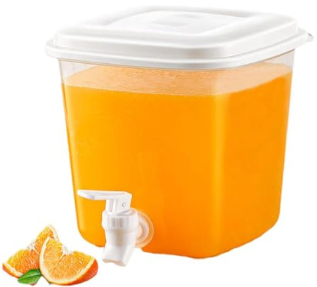 3,5L Getränkespender mit Zapfhahn, Kühlschrank Wasserspender mit Wasserhahn, Große Kapazität Eiswassereimer Kunststoff Limonadenspender für Partygetränke, Saft, Eistee, Limonade