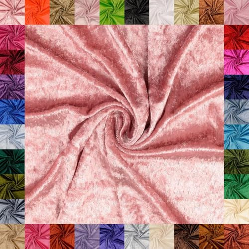 fingsi Mats Tissu en velours écrasé - Coupon - Tissu stretch élégant et brillant - 145 cm de large - Tissu décoratif - Costumes - Scène - Rideaux - Vêtements - Meubles (18. Vieux rose, 2,0 m)