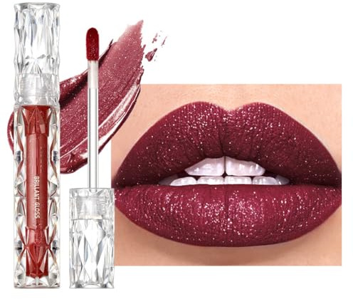 Brillo labial mate perlado, barra de labios con brillo metálico, fórmula hidratante y nutritiva, color intenso, brillante y no pegajoso, maquillaje labial a prueba de manchas para un look lujoso