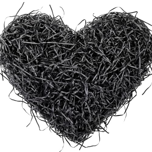 Upgraded Shredded Tissue Paper for Gift Boxes Filling Hamper Stuffing Filler Paper Shred for Valentine's Day,Mother's Day,Birthday Gift Decorations, DIY Gift Packaging,200g,Black