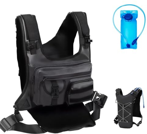 Hydration Vest mit 2L Trinkblase – Laufweste mit Brusttaschen, Leicht & Wasserdicht, Trailrunning Trinkrucksack für Laufen, Radfahren, Wandern & Outdoor