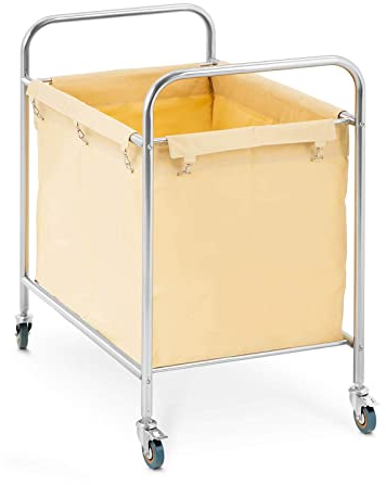 Royal Catering Chariot Panier à Linge à Roulettes RCWW 1 (250L, 4 roues en caoutchouc au roulement fluide, 2 roues avec freins d'immobilisation, sac du chariot en Polyuréthane)