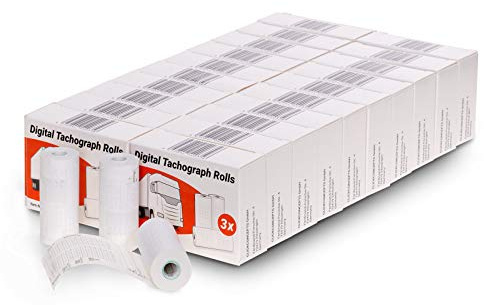 Rollos de tacógrafo para camiones (8 m), papel térmico 57/28/7, paquete de 60 unidades