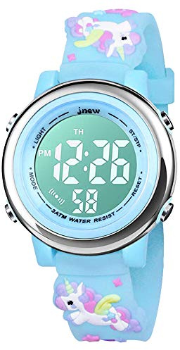 Bigmeda Reloj Digital para Niños Niña, Luz Intermitente LED de 7 Colores Reloj de Pulsera Niña Multifunción, para Niños de 3 a 12 años