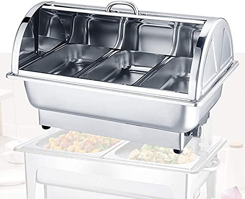 JINCAN. Ristorazione Scaldacini alimentari, Piatti elettrici a 9 litri che servono scaldarsi con coperchi per feste, server a buffet commerciali e scaldini per tenere il cibo fresco, 600W