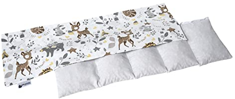 Medi Partners Coussin chauffant noyaux de cerise 60x20cm 800g 100% coton 5 Chambres par le froid Taie d'oreiller amovible (Cerf)
