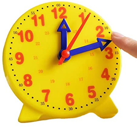 BOBOZHONG Lernuhr,Lehr- und Vorführspielzeug Zahlen Uhr Modell Spielzeug Kleinkind Lernzeit Spielzeug 4 Zoll 12/24 Stundennuhr Demonstration Clock Uhrkalender Zeitanzeige für Kinder