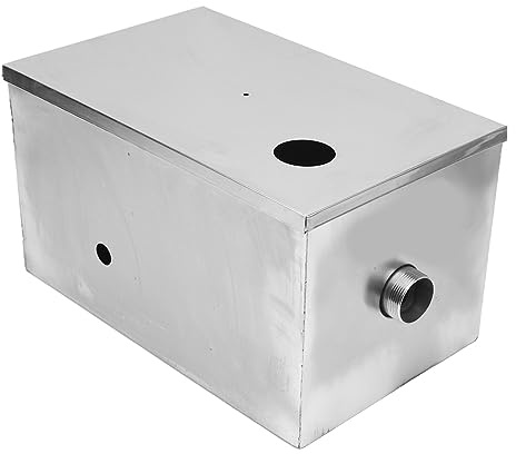 Bac à Graisse 400x250x230mm, Intercepteur de Graisse Commercial Séparateur D'Eau Usée, D'Huile et D'Eau en Acier Inoxydable pour la Cuisine Domestique, le Restaurant, L'Usine