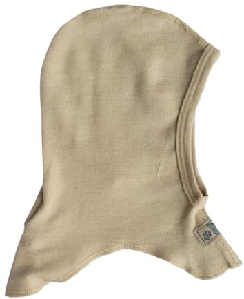 Lilano, Kinder/Baby Sturmhaube Mütze, 70% Wolle (kbT), 30% Seide, 210 g/m² (Sand, 74-80)