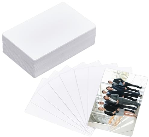 FINGERINSPIRE 80pz Carta di Sublimazione Vuota Biglietti da Visita in Metallo per Sublimazione da 8.5x5.3cm Biglietti da Visita Fronte/Retro per Getto D'Inchiostro Bigliett per Stampa A Personalizzata