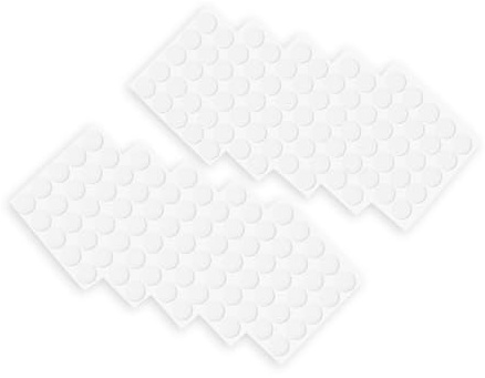 Amazon Basics kardborreprickar, självhäftande baksida, förpackning med 125 par (250 stycken), 1,9cm x 1,9cm, vita