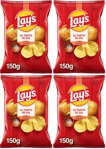 Lay'S Patatas Fritas Al Punto de Sal, 150g (Paquete de 4)