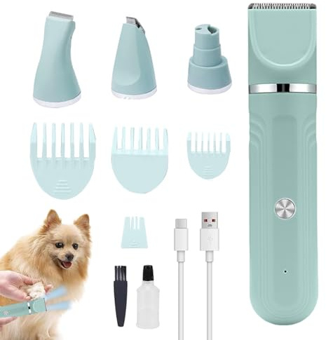 dzqad Tondeuse Pour Chien | Tondeuse Chien 4 En 1 Pour Soins | Outil de Soins pour Chats et Chiens à Domicile