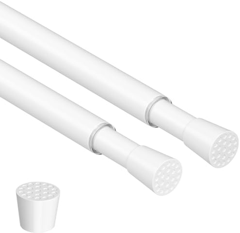 ZipGlo Lot de 2 Tringles Extensibles sans Perçage, 59-100 cm Barres à Rideaux pour Portes, Fenêtres, Cuisine, Armoire - Blanc