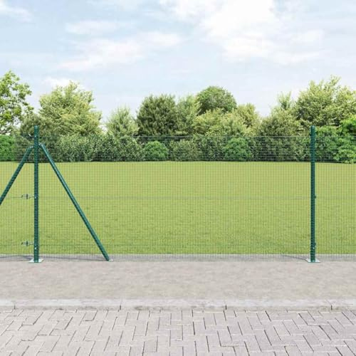 Recinzione a bastoncini, recinzione con palo verde 0,8 x 10 m in acciaio per giardino, recinzione di sicurezza