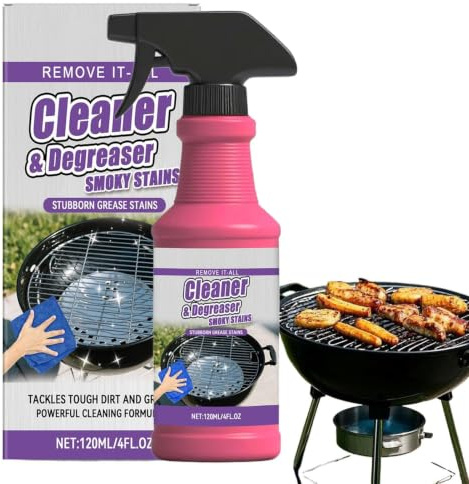 Pulitore Griglie BBQ, 120ml Pulitore E Sgrassatore Per Piano Cottura | Fast Acting Heavy Duty Grill Degreaser Spray, Spray Sgrassante Per Forno Cucina Piastre Di Cottura Teglie Da Forno Stoviglie