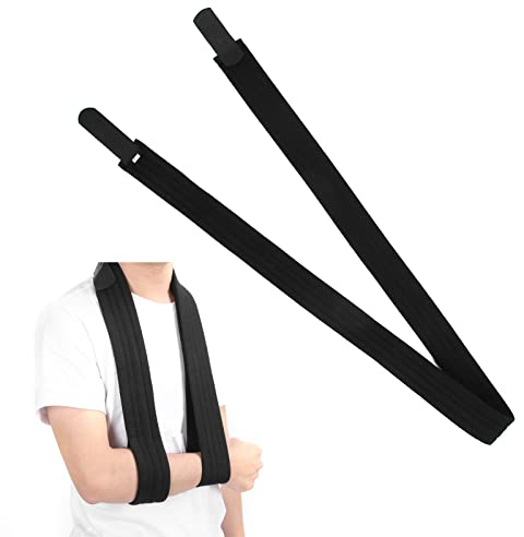 Brrnoo Schwarze Armschlinge, Schulter Wegfahrsperre Medizinischer Stützgurt für Gebrochene Arm Ellbogen Handgelenk, Verstellbare Schulter für Den Linken, Rechten Arm, Herren Damen(S)
