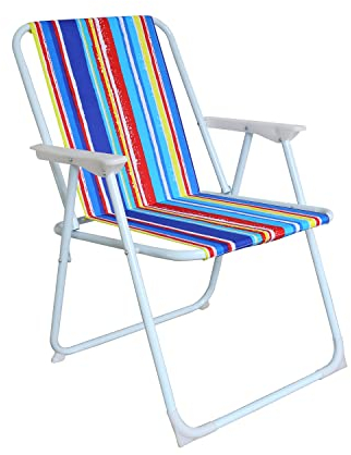 INDA-Exclusiv Campingstuhl Faltstuhl Klappstuhl Anglerstuhl Regiestuhl Gartenstuhl Regenbogen gestreift