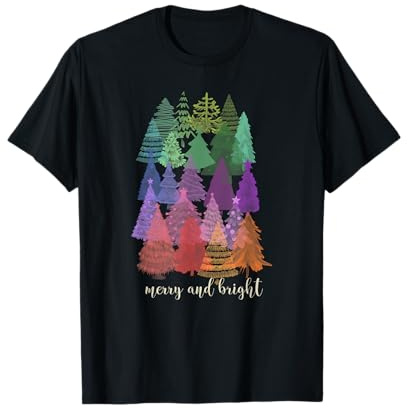 Sapin de Noël joyeux et lumineux arc-en-ciel T-Shirt