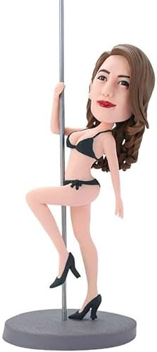 mydedor Custom Bobbleheads Figuren Pole Dancer Woman Figurine Customized Doll Birthday Gifts for Kid, Handmade Personalized Car Gift for Son Kids