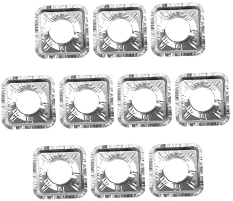 Veemoon 30pcs Couvercles de Brûleurs de Cuisinière en Papier Aluminium Argenté Résistance la Chaleur Protection Anti-graisse pour Plaque de Cuisson Gaz la Cuisine