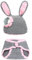 Uonlytech Neugeborenen-häschenkostüm Für Baby-fotoshootings Strickmütze Und Hosen-Set in Grau
