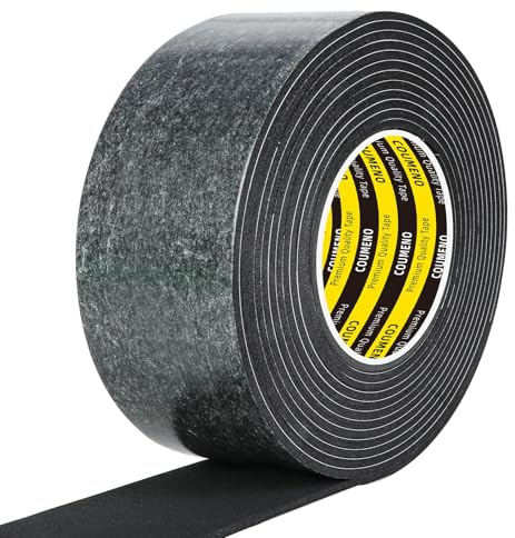 COUMENO Schwarzes Schaumstoff-Klebeband, 50mm x 3m, 3mm dick.