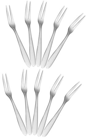 TOPPERFUN 12 Pezzi forchetta da frutta forcelle lucidate a specchio Mini forcelle di pesce forchette da frutta in acciaio inox acciaio inossidabile 304 Silver